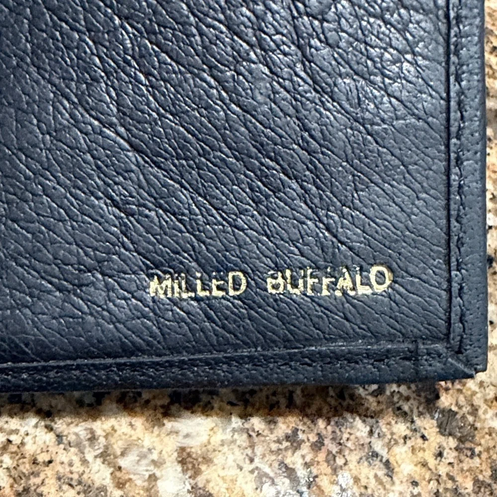 Milled Buffalo Black Leather wallet
